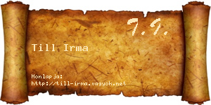 Till Irma névjegykártya